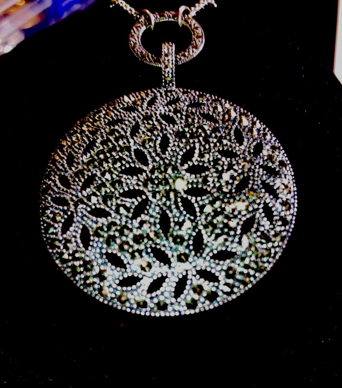 Vintage Judith Jack $285 Sterling Silver 925 Marcasite Dome Pendant Necklace 36”