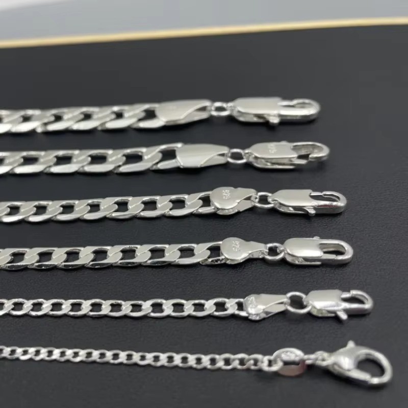 Genuine 925 Sterling Silver Curb Chain Necklace Lobster Clasp 16″-30″ Gifts UK