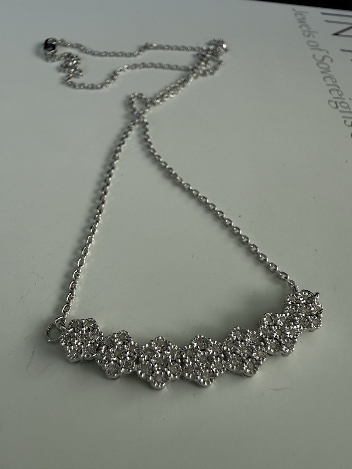 sterling silver diamond necklace