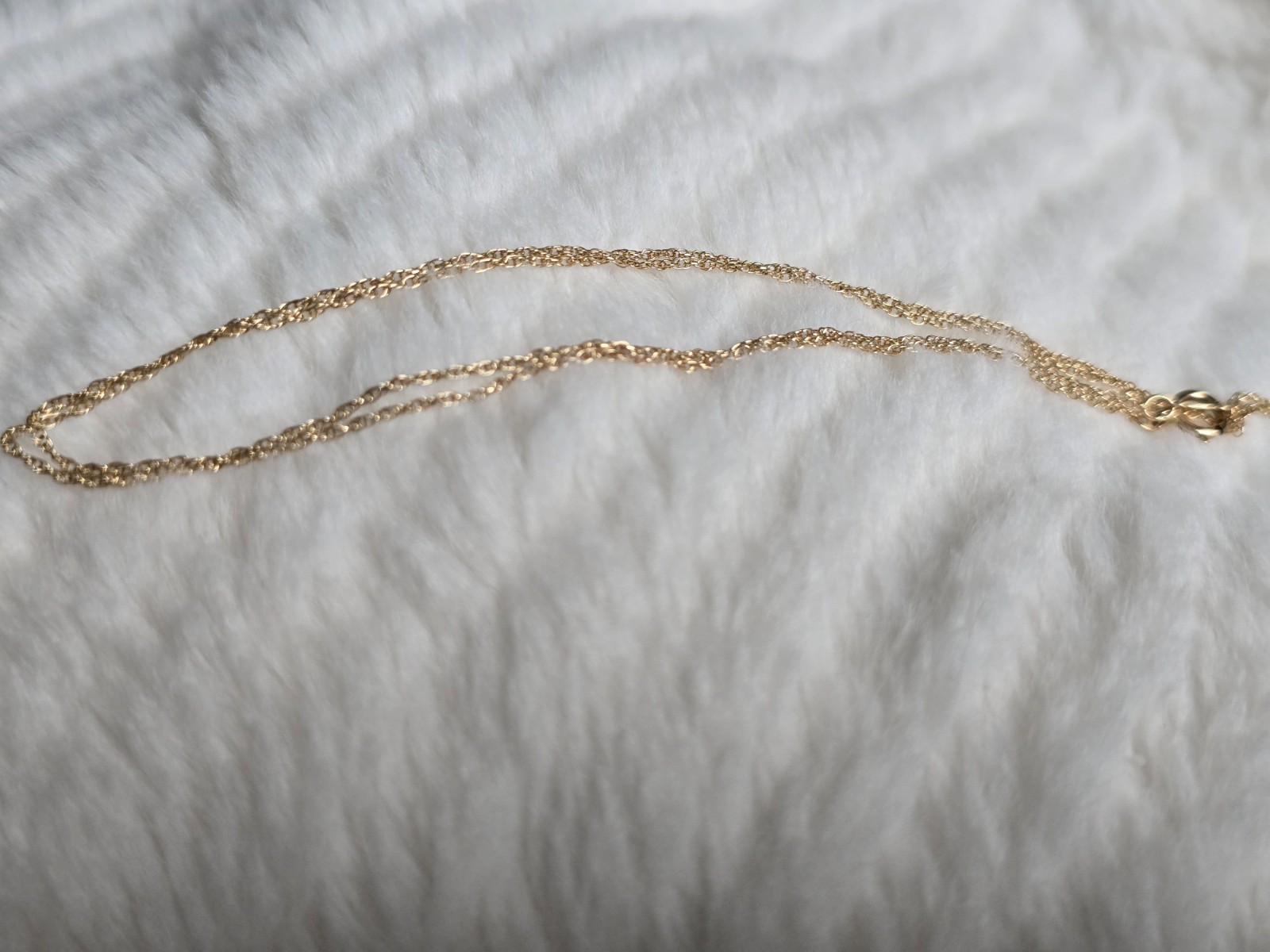 Solid 14k YG 1mm 1gr fine rope link chain