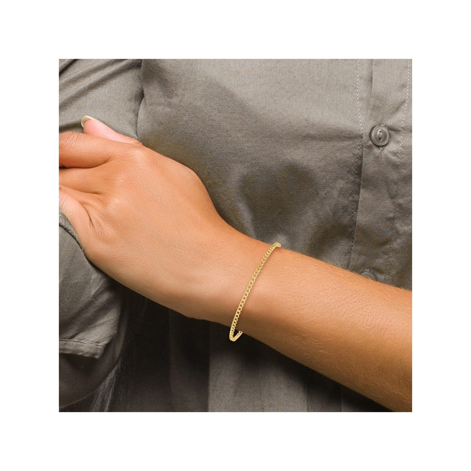 10K Yellow Gold 2.5-7mm Curb Chain Necklace 7-26 Inch Mens Womens