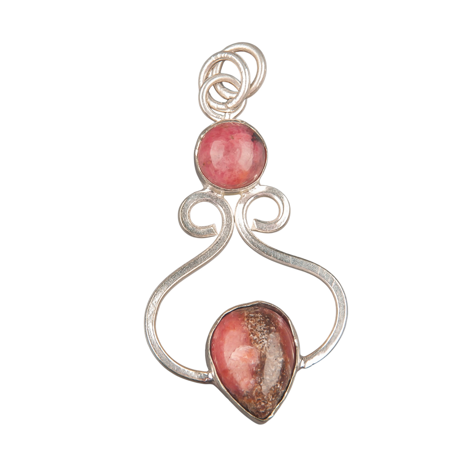 Black Rhodonite Gemstone 925 Sterling Silver Chain Pendent1.60″ Gift For Her