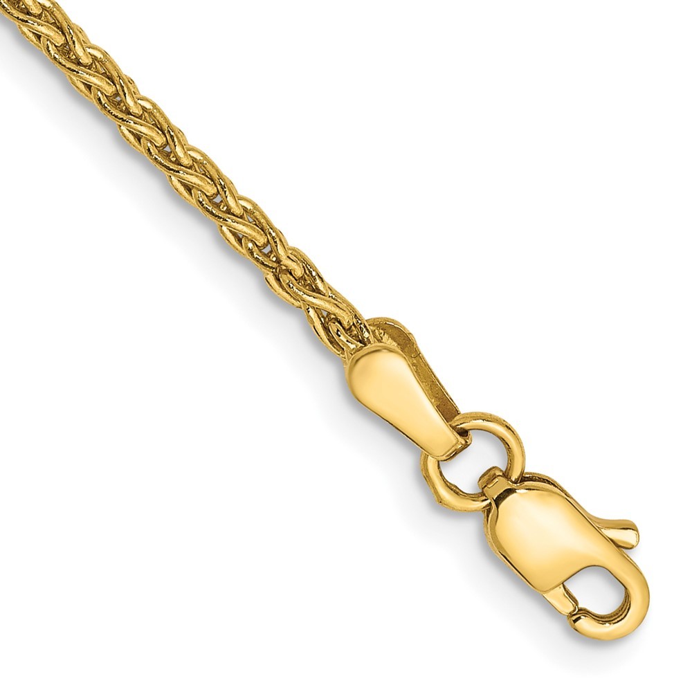 10K Yellow Gold 1-1.75mm Spiga Chain Necklace 7-30 Inch Mens Womens