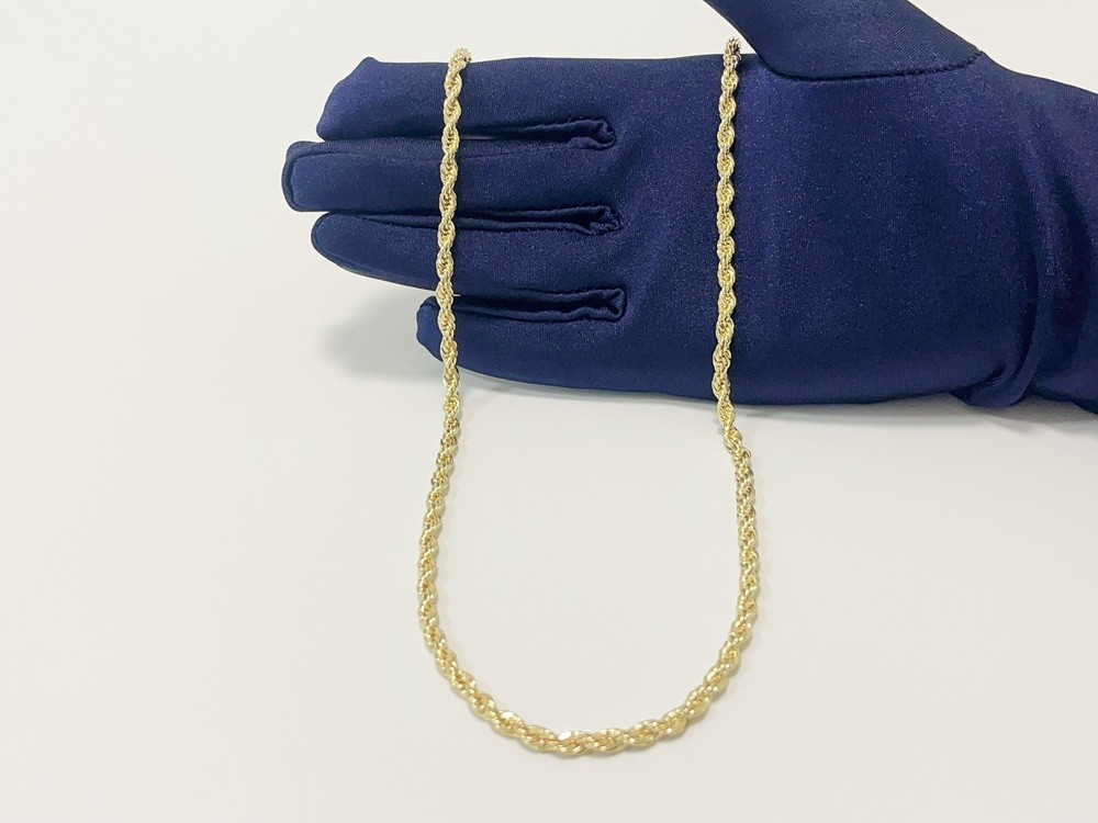 10K Yellow Gold SOLID Rope Chain Necklace Diamond Cut Real Gold 4mm 20inch
