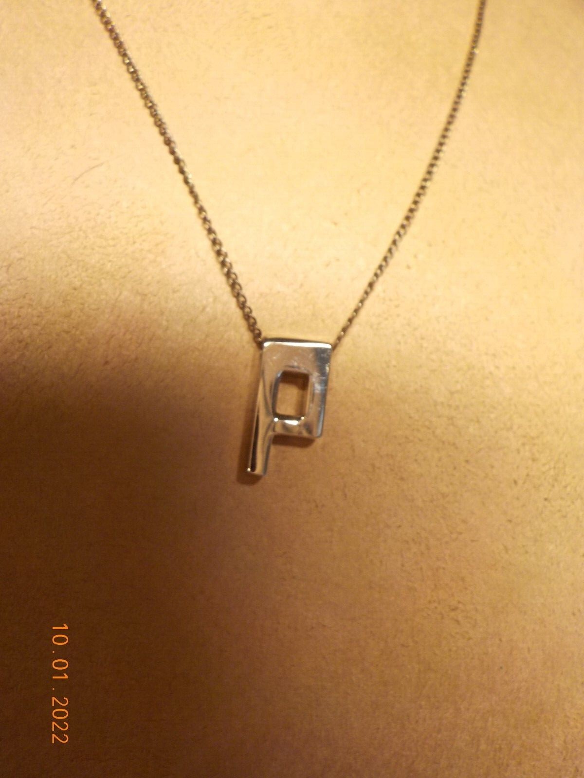 SS 925 MAKERS MARK (SYMBOL FOR MALE) INITIAL P PENDANT ON CHAIN LINK NECKLACES
