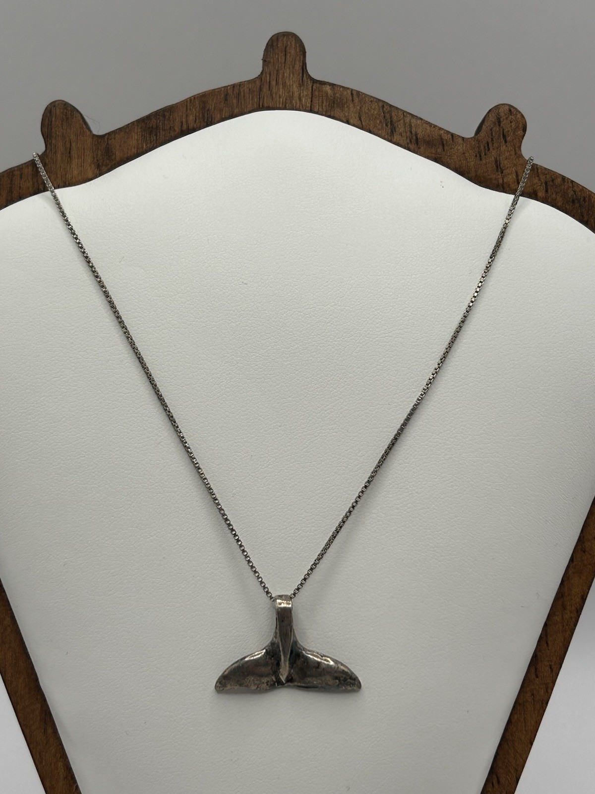 Sterling Silver Necklace Whale Tail 925 Ocean Beach Jewelry