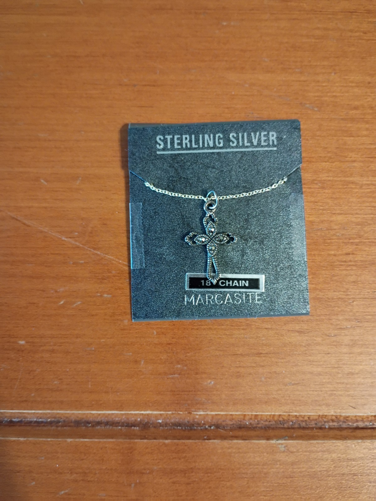 Sterling Silver Marcasite 18 Inch Chain With Original Packaging