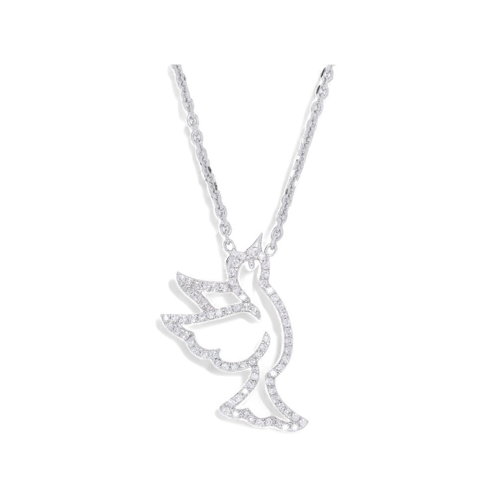 0.30Ct Round Cut Moissanite Pendant Whit Chain 18″ 10K Solid Gold for Women