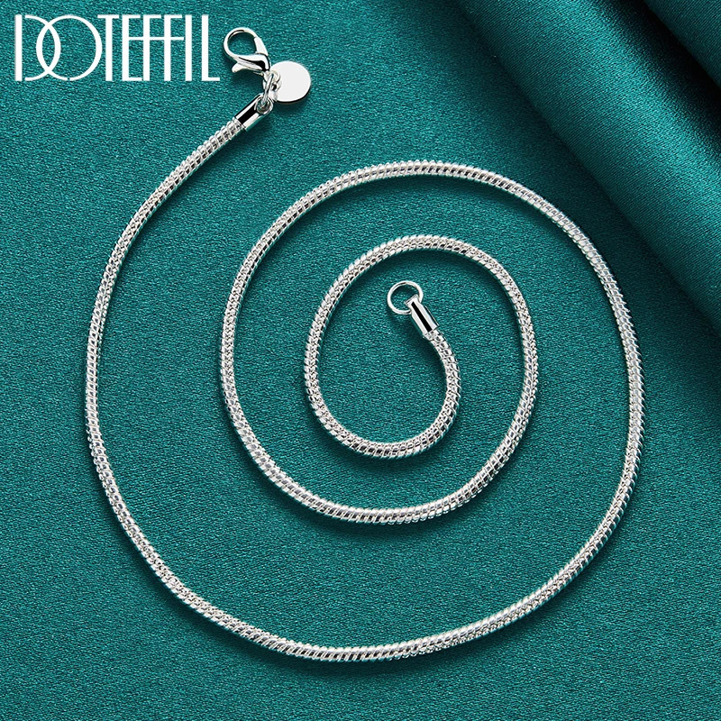 925 Sterling Silver 16/18/20/24/22/24/26/30 Inch 3mm Snake Chain
