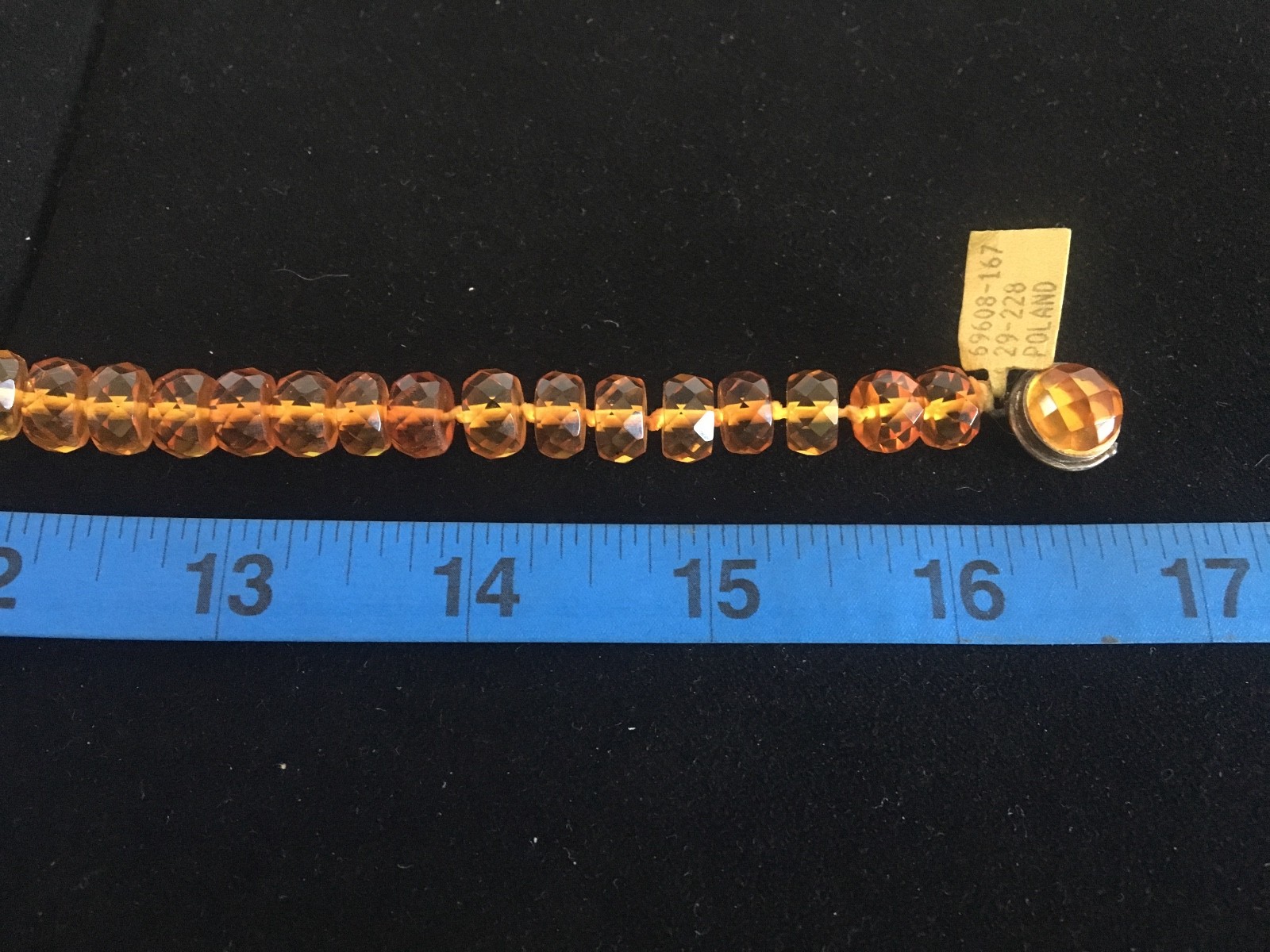 AMBER NECKLACE – 1/4″ diameter oblong, 16 1/2″ length from Amber by Graciano
