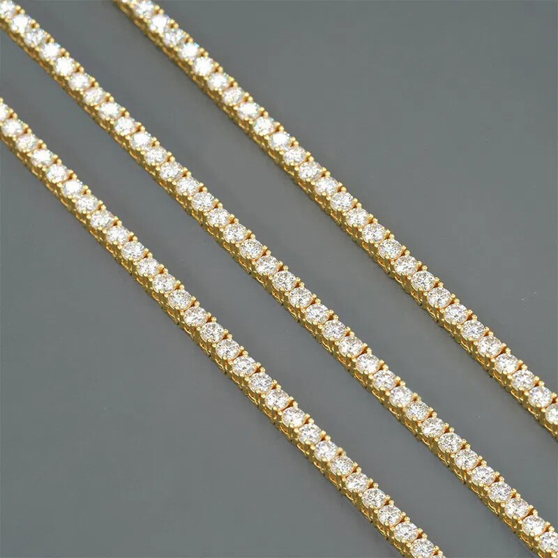 2-6mm 6″-24″ Real VVS1 D Moissanite Tennis Chain 925 Silver Pass Diamnd Tester!
