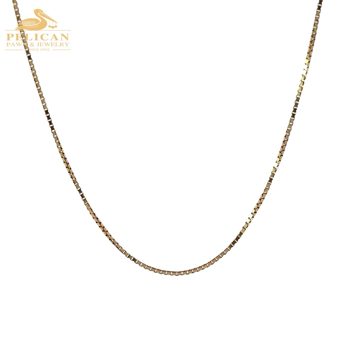 10KT Yellow Gold 20″ Box Chain Necklace Solid Link Lobster Clasp (PBR119796)