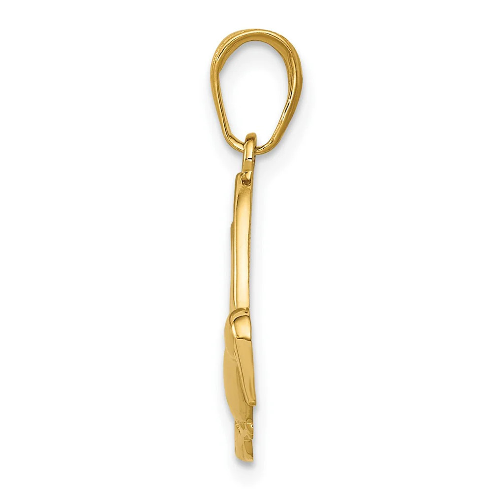 10K / 14K Yellow Gold Hummingbird In Flight Pendant