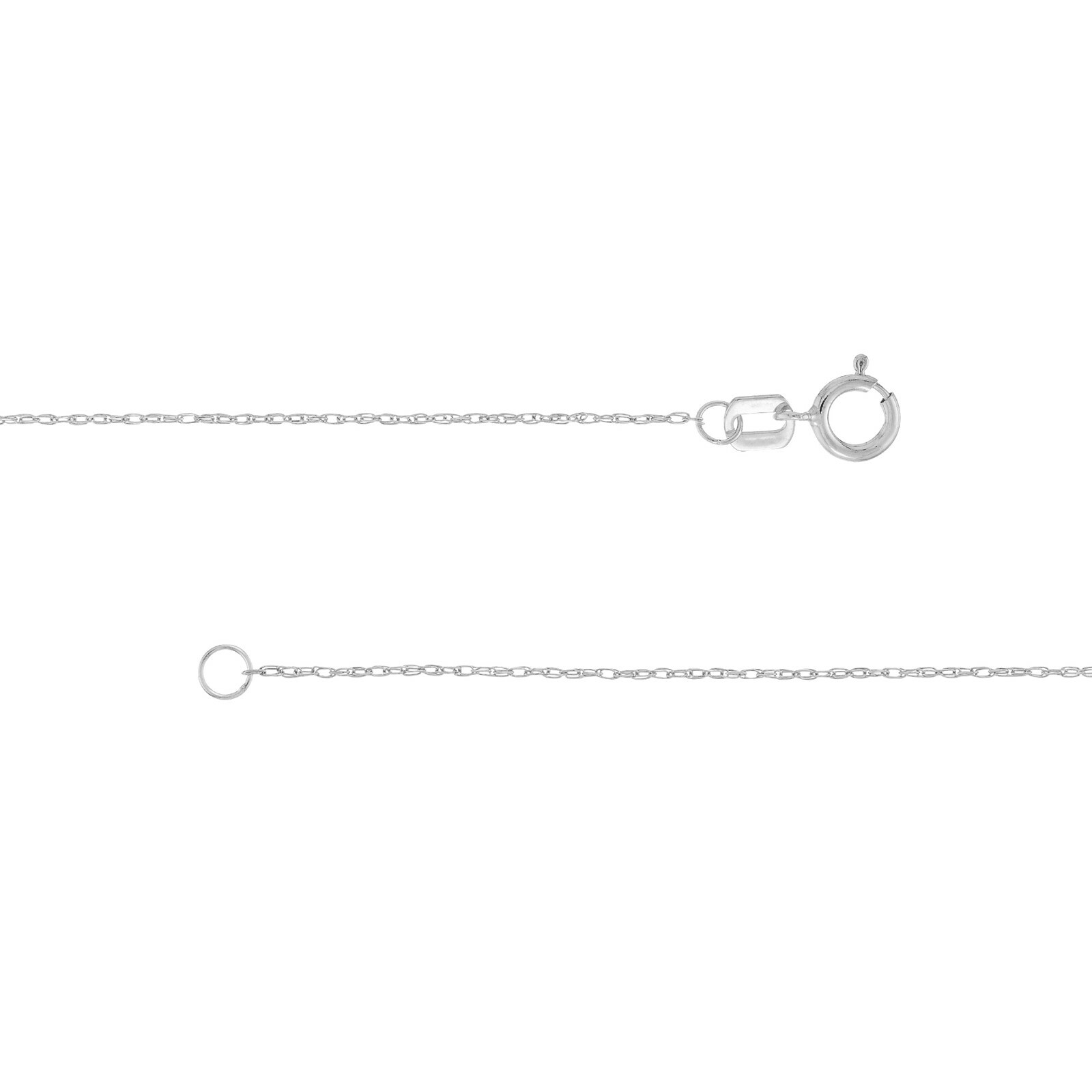 0.65mm Open Dainty Twisted Rope Chain Necklace Real Solid 14K Real White Gold