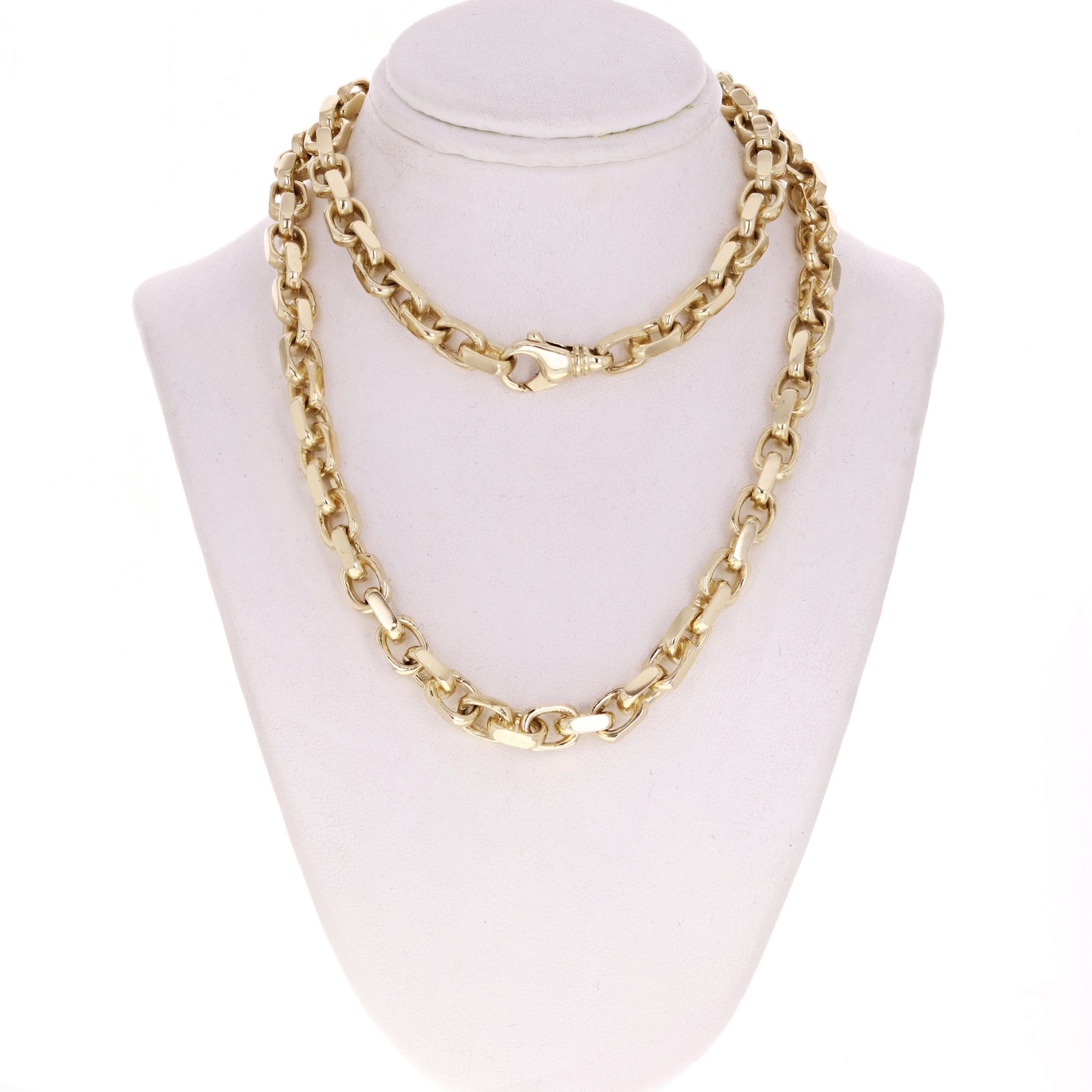14k Yellow Gold Handmade Fashion Link Chain Necklace 20″ – 30″ 7mm