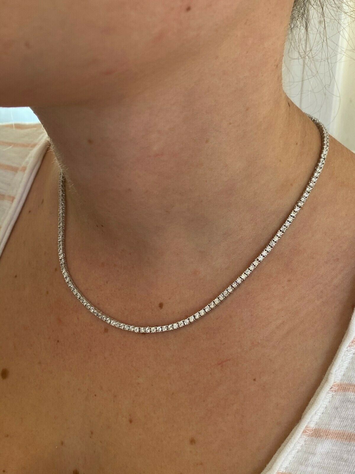 2mm Women Tennis Chain MOISSANITE Necklace Hip Hop Men 925 Sterling Silver GRA