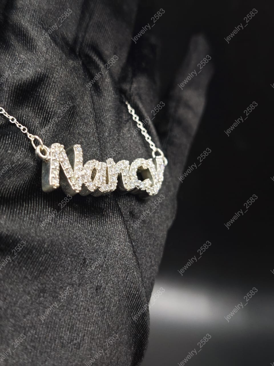 CHRISTMAS GIFT Womens Certified Natural Diamond Engraving Pendant 18″ Chain 925S