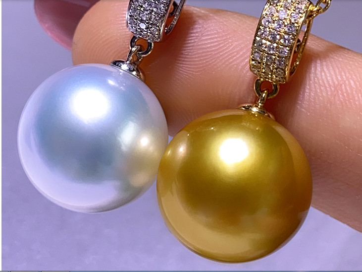 Huge 16MM natural south sea genuine gold perfect round pearl pendant 888AAA