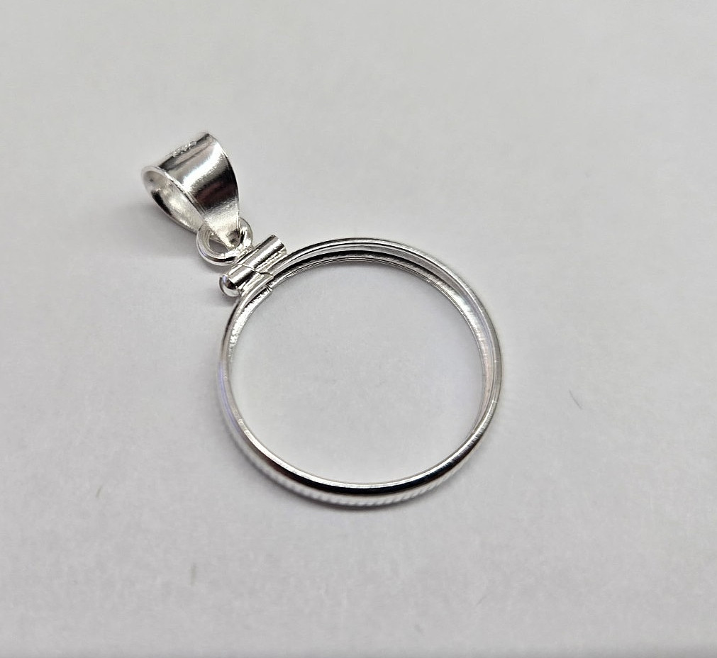 925 Sterling Silver 1 Cent Penny Coin Bezel Frame 19mm Screw Top Coin Edge