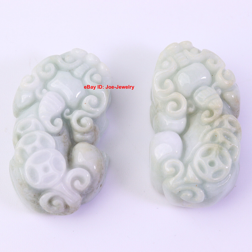 Natural Grade A Green Jadeite Pendant A Couple Of Pixiu (Male and Female) #06