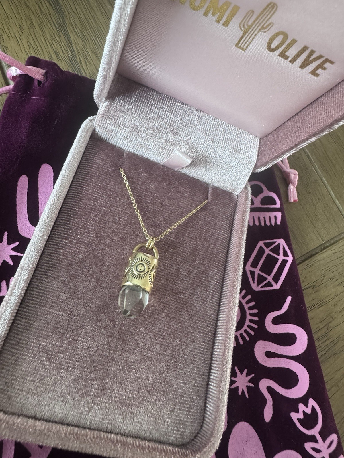 Numi Olive 14k Tibetan Quartz Necklace 18 Inches