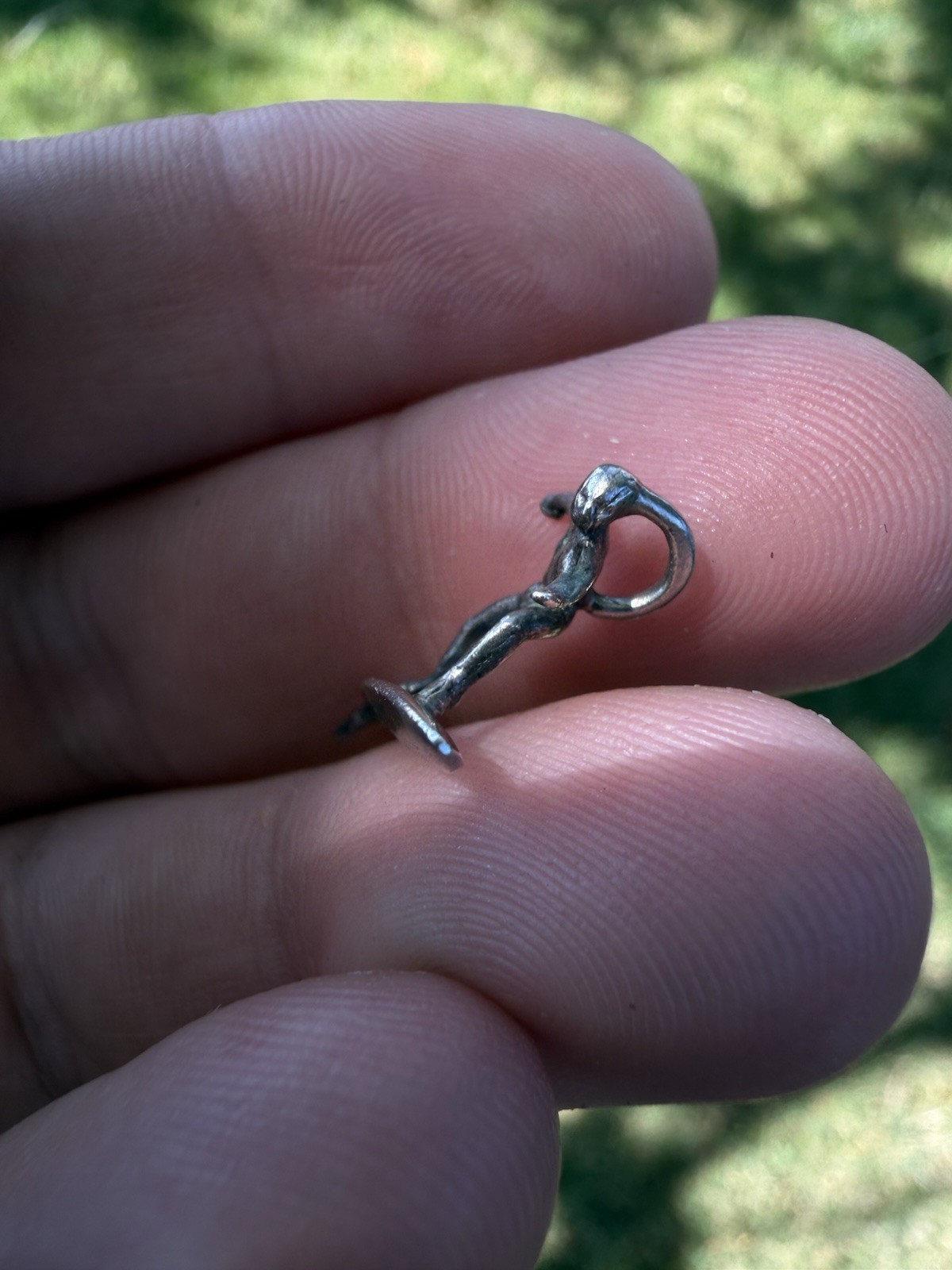 Small 925 Sterling Silver Charm Pendant Man On Surf Board Surfing Ocean Beach
