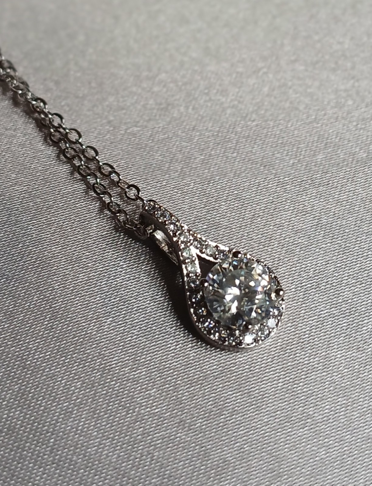 Real moissanite 18″ pendant necklace, 1.0ct.,Certified Tested, GRA Cert. Incl