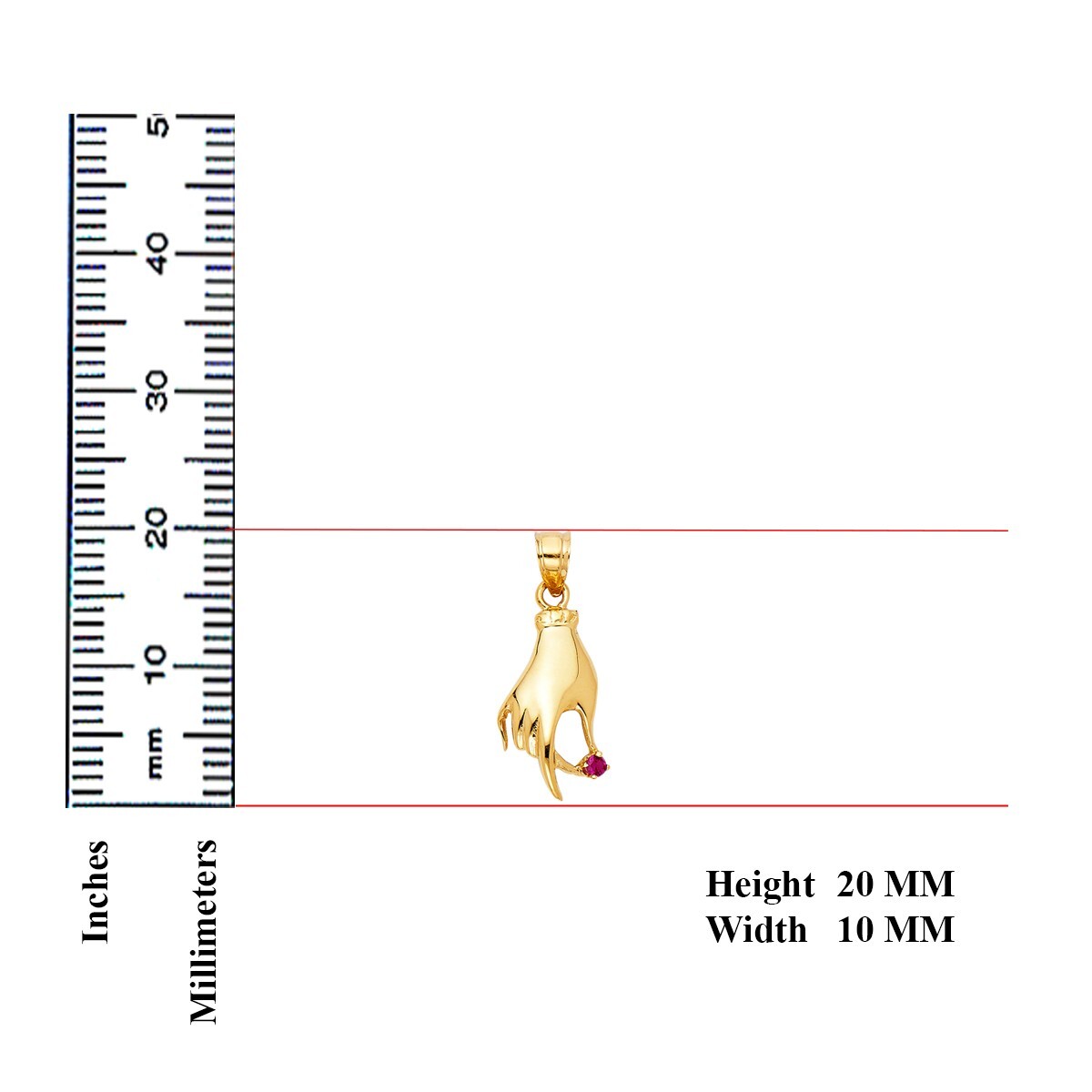 Gold 14K Yellow Gold Ladies Hand Pendant