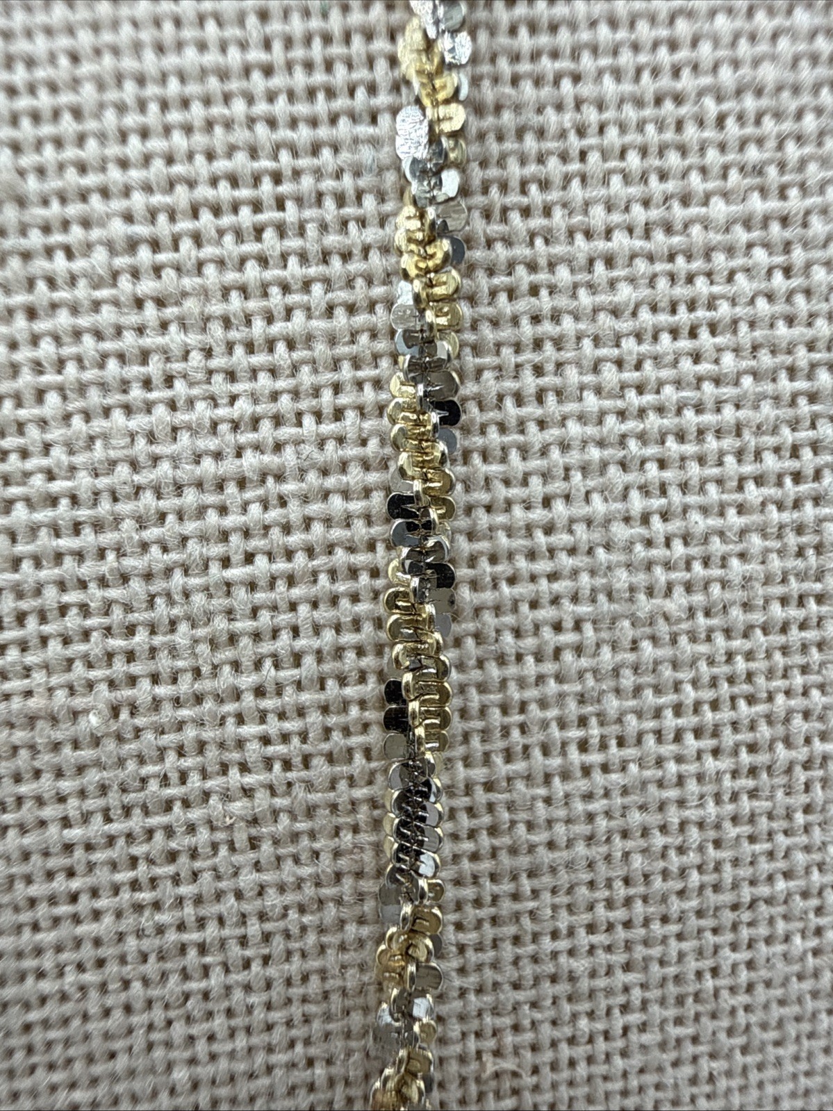 KA 1772 Italy Sterling Silver 2mm Two Tone Twisted Sparkle Chain Necklace 28”
