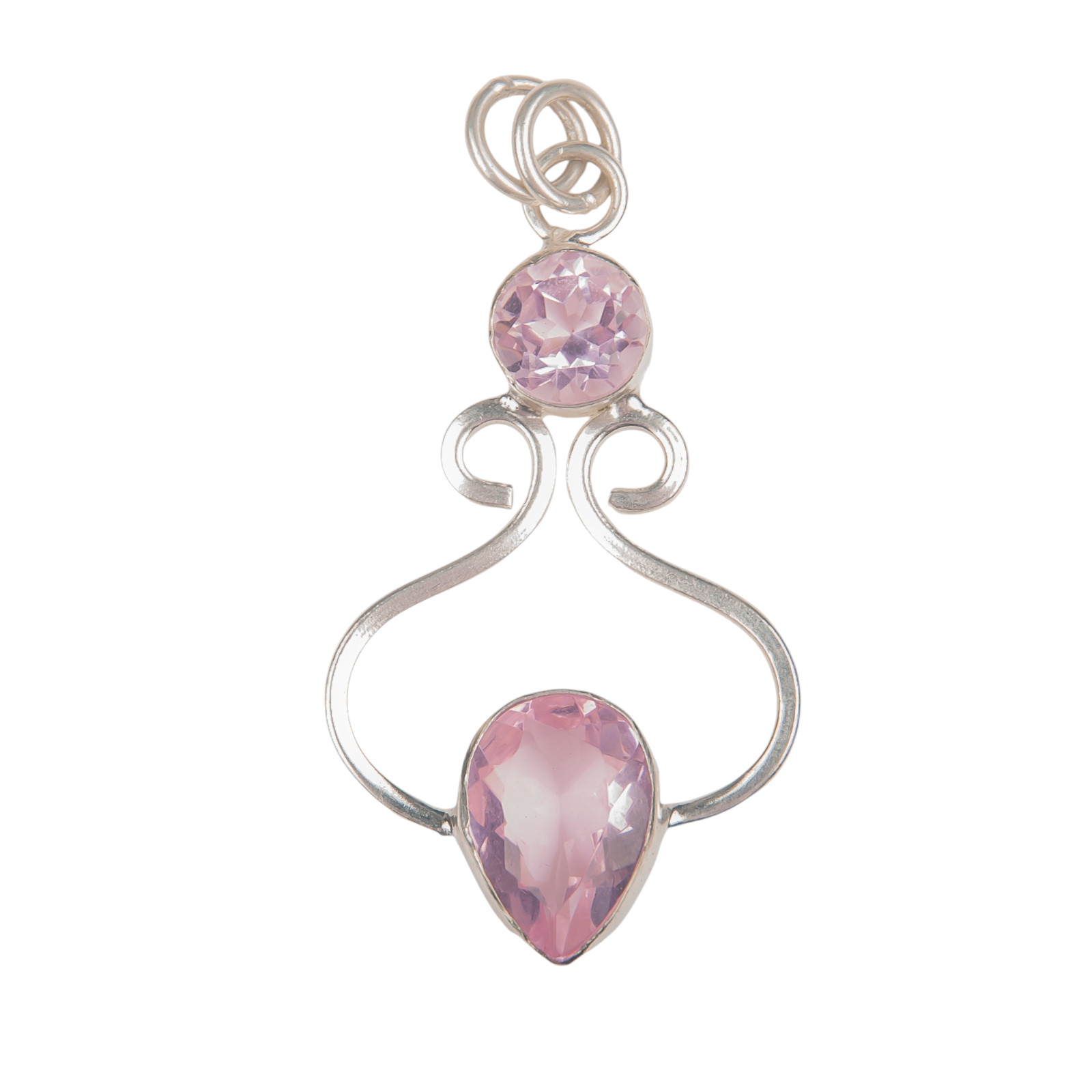 Morganite Gemstone 925 Sterling Silver Pretty Pendent 1.60″ Gift For Birthday