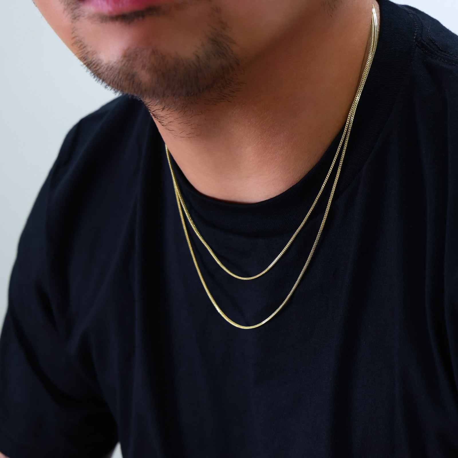 10K Yellow Gold 1.5mm Foxtail Wheat Square Box Franco Pendant Necklace Chain 22″