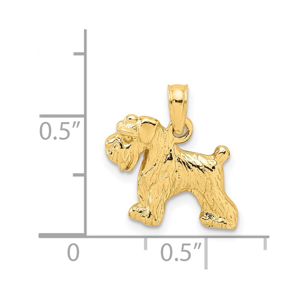 14k Yellow Gold 2D Schnauzer Pendant
