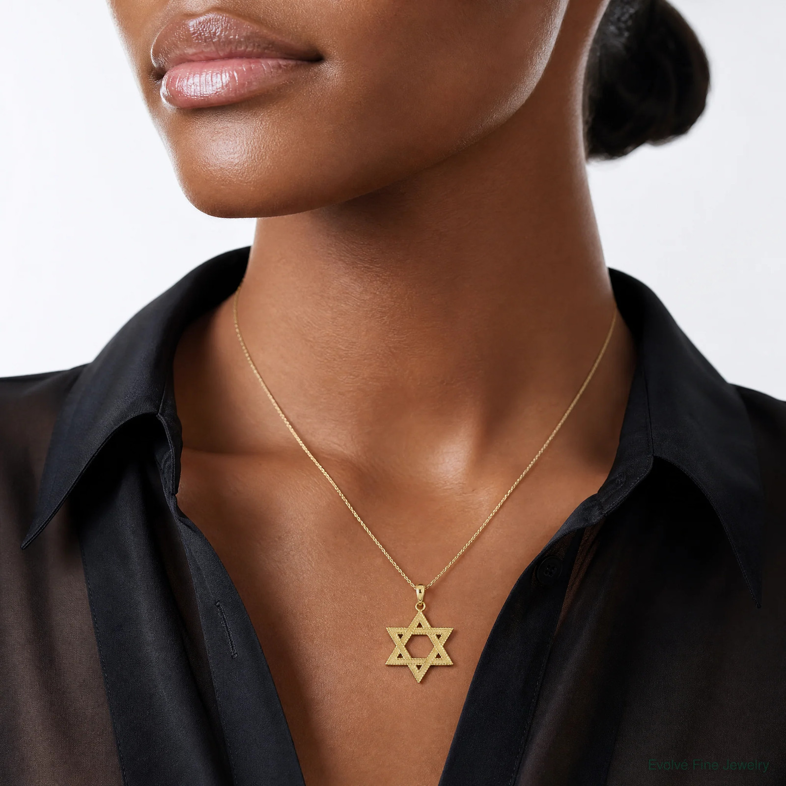 10K / 14K Yellow Gold Star Of David Pendant