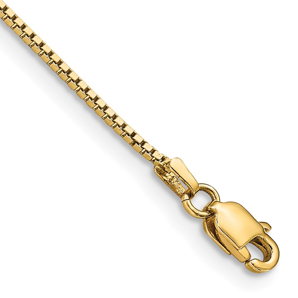 10K Yellow Gold 0.5-0.95mm Box Chain Necklace 7-30 Inch Mens Womens