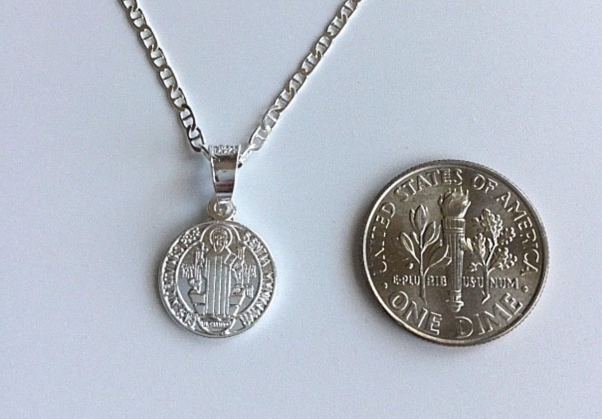 925 SILVER SAINT BENEDICT NECKLACE 18″/CADENA DE SAN BENITO EN PLATA 18″-11mm #2