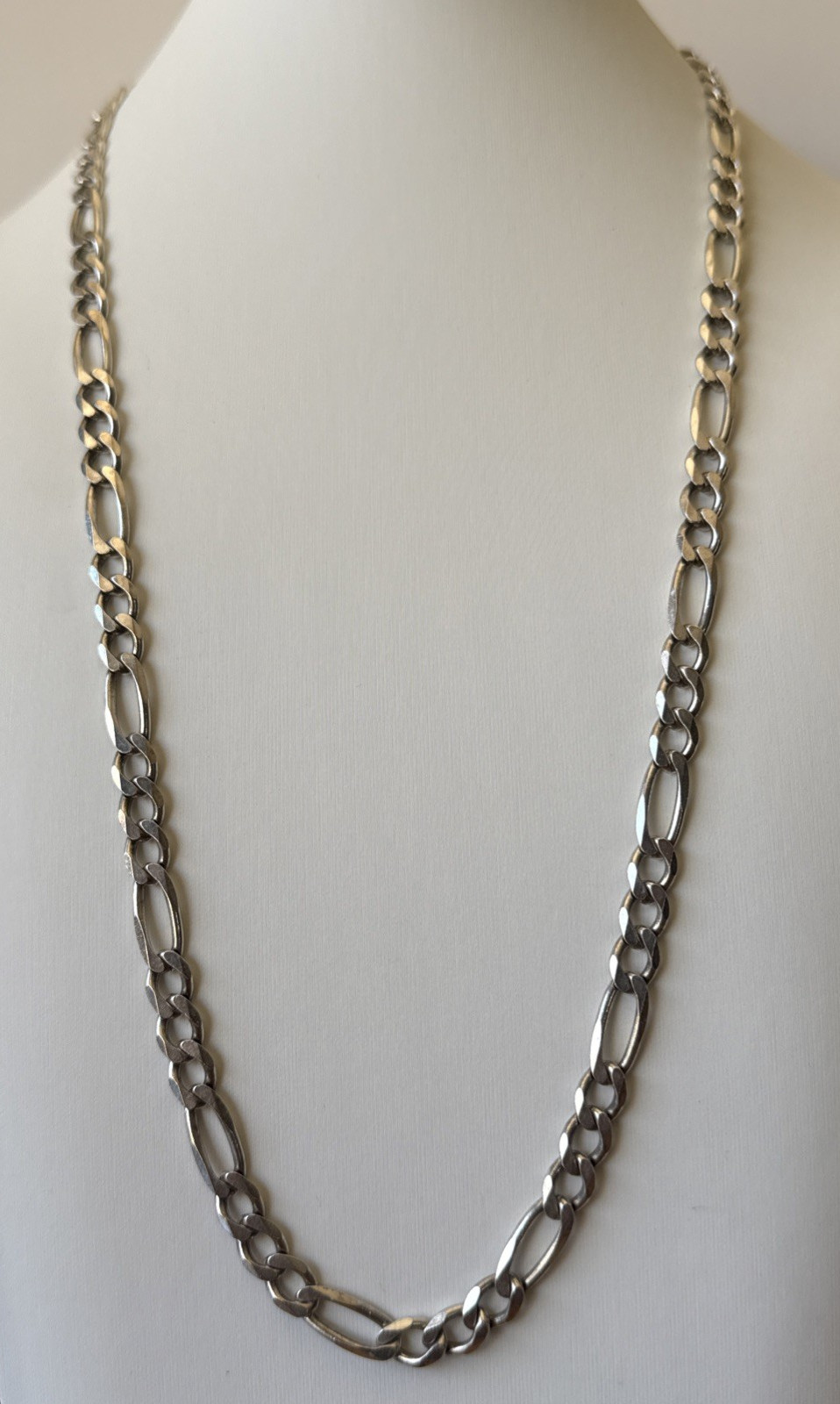 7mm Italy 925 Sterling Silver FIGARO Chain 26” (43 Gr)