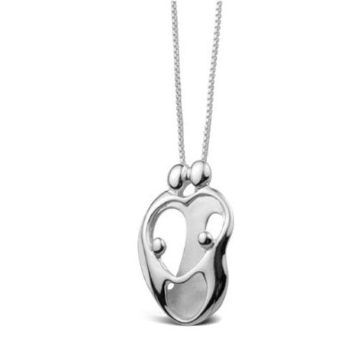 Loving Family Necklace Small 2 Parents and 2 Children Silver Mother’s jewelry