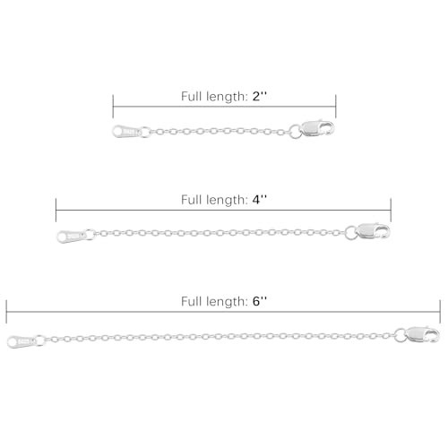 925 Sterling Silver & 14K Gold Necklace Extender Set – 1, 2, 3 & 2, 4, 6 Inch Lo
