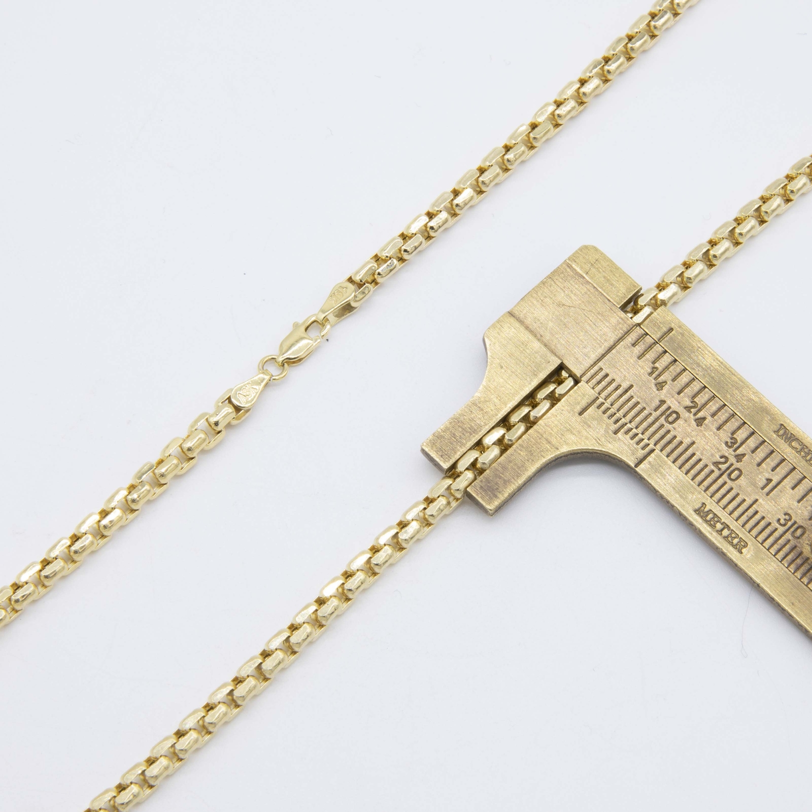 4mm Round Box Link Chain Necklace Real 10K Yellow Gold All Sizes