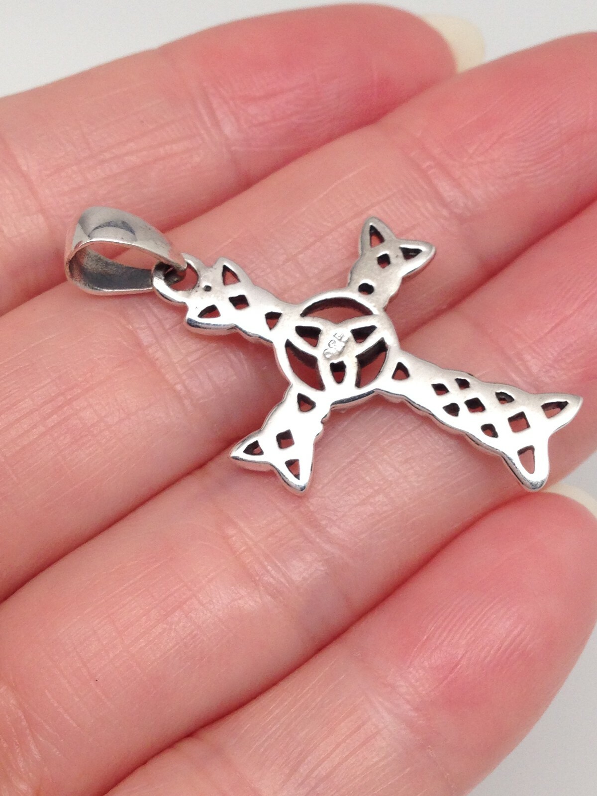 Celtic Knot Cross Pendant 925 Sterling Silver Mens Womens 26mm(1.02″)/35mm