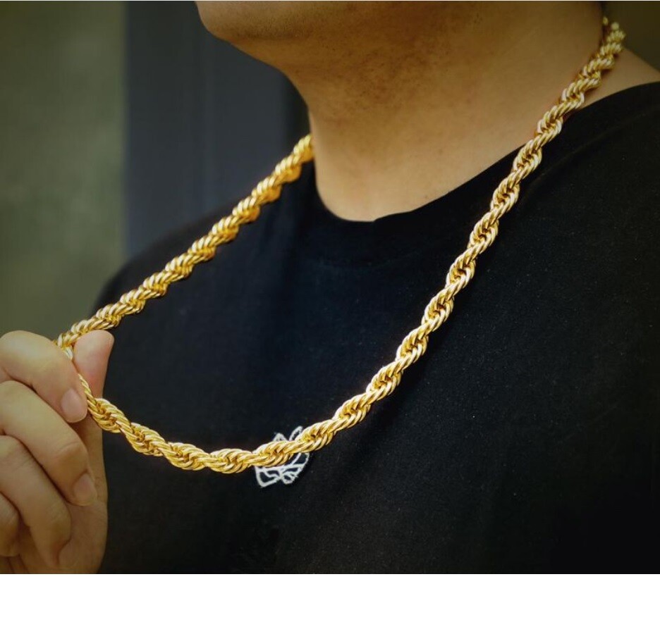 Men &Women’s Real 18K Yellow Gold Filled 20inch 3 mm Italian Rope Chain Necklace