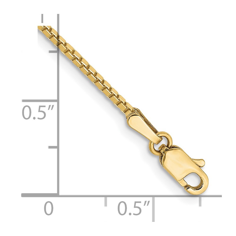 10K Yellow Gold 1-1.9mm Box Chain Necklace 7-30 Inch Mens Womens