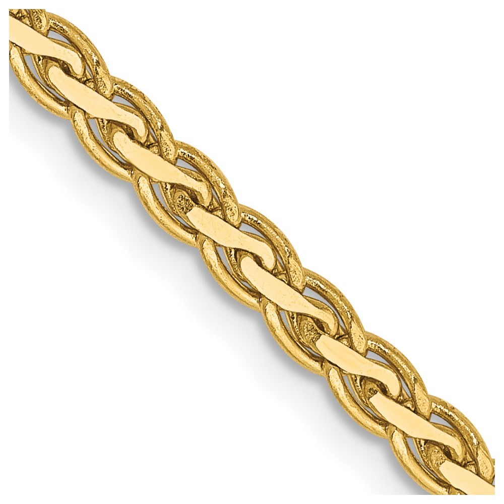 Real 14kt Yellow Gold 18 inch 2.8mm Flat Wheat with Lobster Clasp Chain; 18 inch