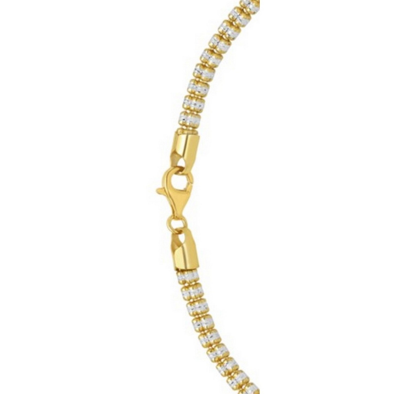 Ice Barrel Chain, Gold Plated Sterling Silver, Sizes 16-22, 3.80 mm, Sparkle