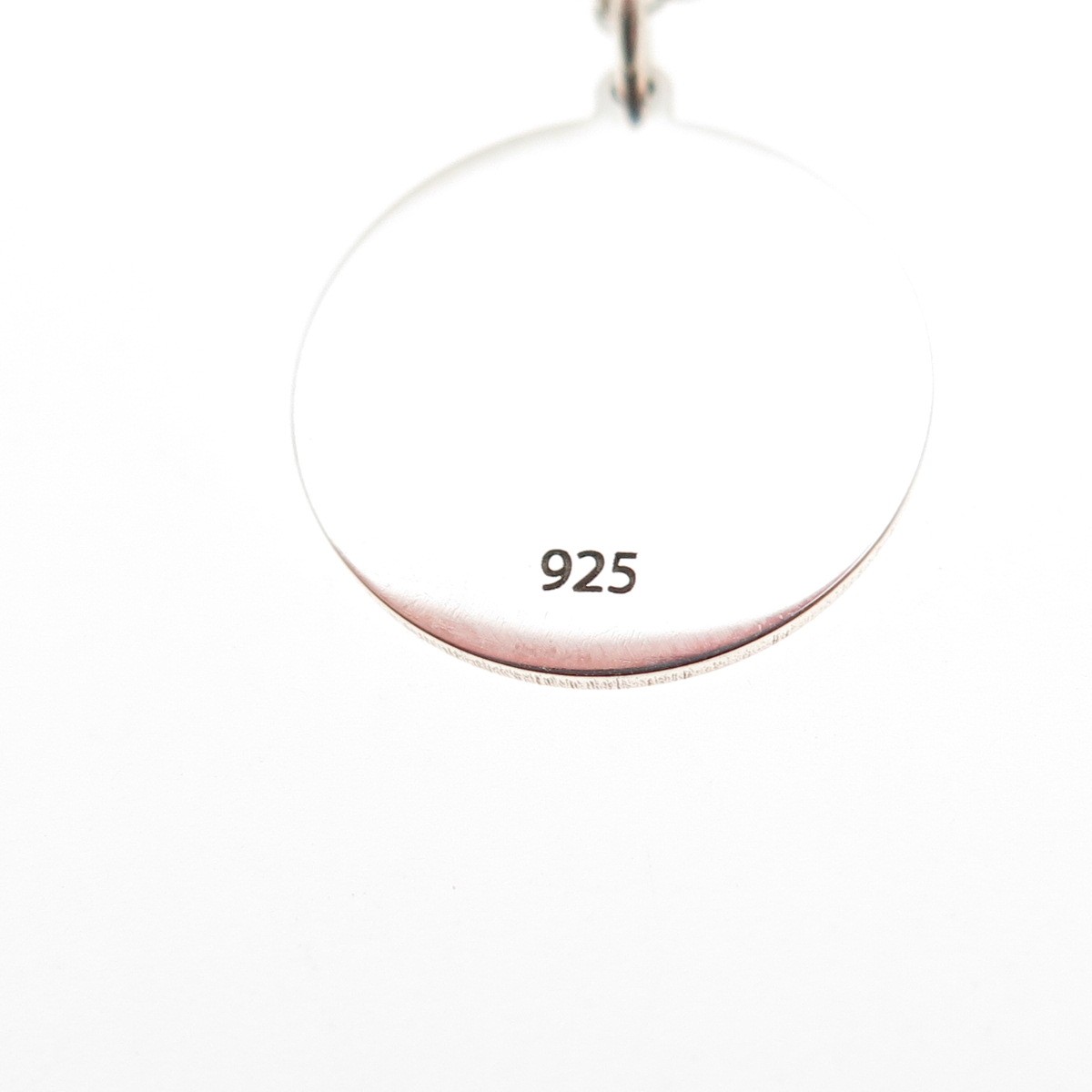 925 Sterling Silver Blue Enamel Male Symbol Round Tag Cable Chain Necklace 18″