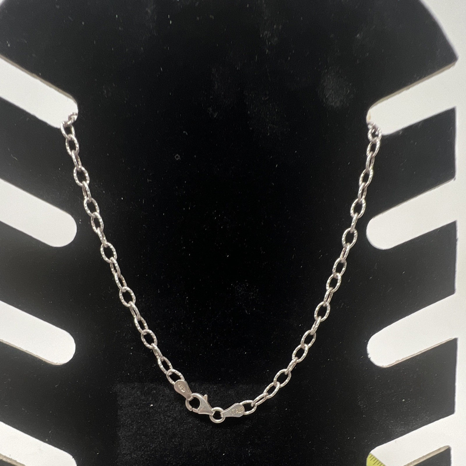 925 Sterling Silver Oval Link Chain Necklace Italy 11″ Lobster Closure