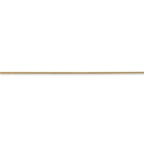 Real 14kt Yellow Gold Diamond Cut 0.65mm Spiga Pendant Chain; 18 inch