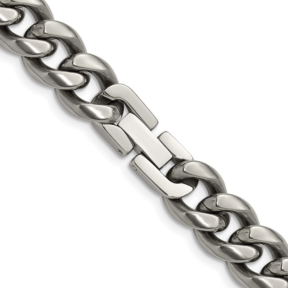 Titanium Polished 10.00mm Curb 22in Necklace
