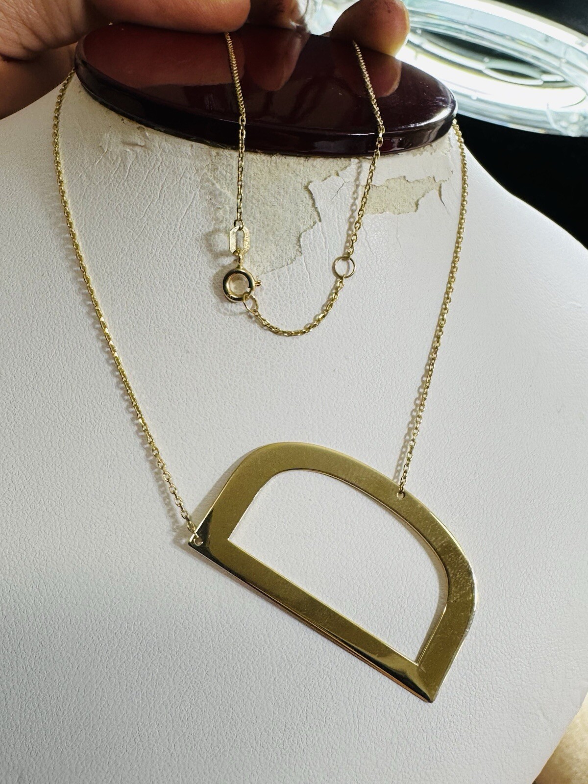 RARE 18K 750 Gold Letter D initial Necklace 16.5/17.5” Long 1mm 4.4g
