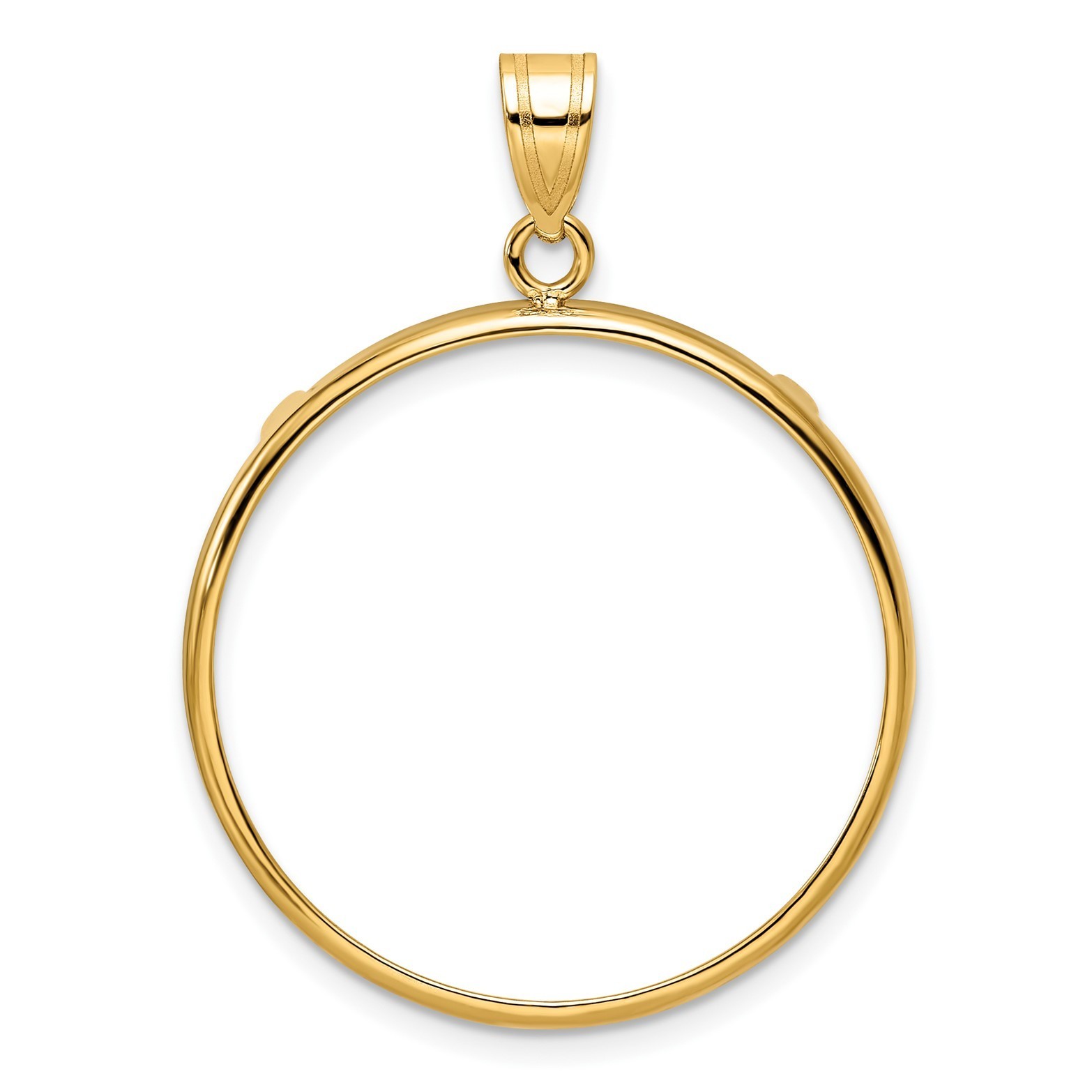 14K Yellow White Gold Coin Bezel Pendant Mounting – 13mm-39.5mm Coin Size